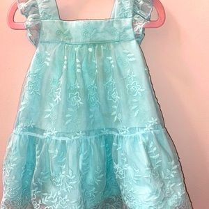 Koala kids  light green flutter lace flutter dress